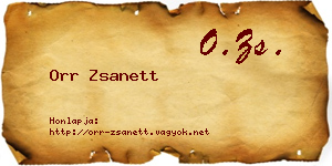 Orr Zsanett névjegykártya